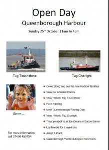 Queenborough Harbour Open Day, Sunday 25th Oct, 11am to 4pm.