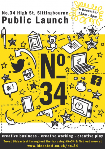 The #No34 ‏@IdeasTest Public Open Day is 5th Dec including a makers market, live debate, a toy hack,#squad34 & a poetry slam!