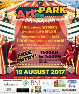 ART IN THE PARK 2017 19 August 2017 11:00am until 7:00pm