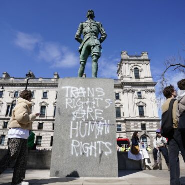 Police appeal over ‘senseless’ damage to seven statues during trans rights rally