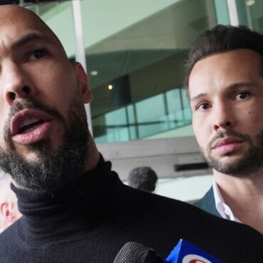 Andrew Tate and his brother Tristan charged with rape in the UK
