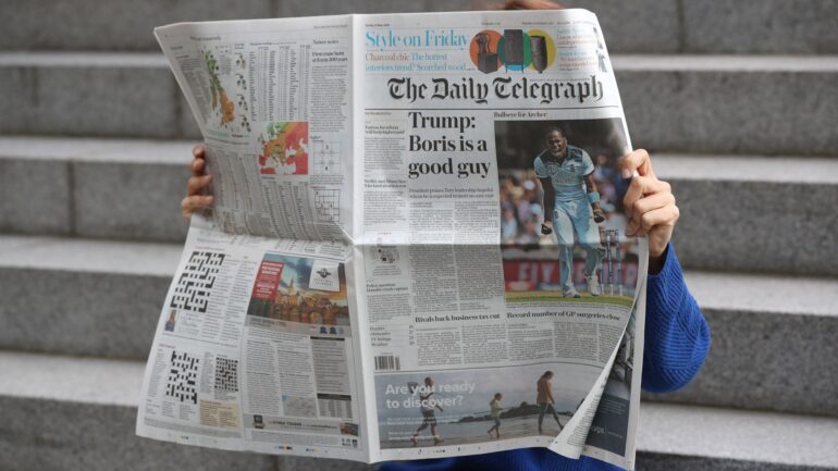 Telegraph reports deal agreed to sell newspaper to American investment firm