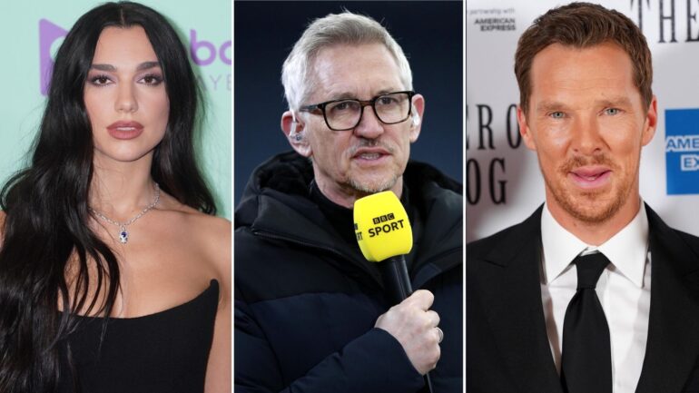 Dua Lipa, Gary Lineker, and Benedict Cumberbatch join figures urging PM to ‘end UK complicity’ in Gaza