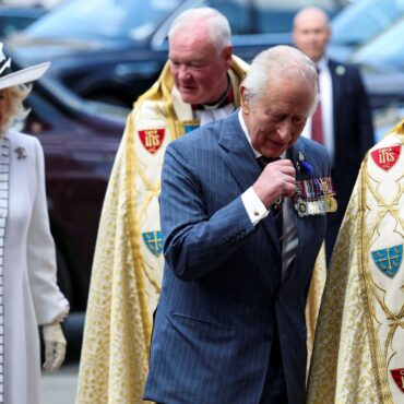 King and Queen attend VE Day service at Westminster Abbey
