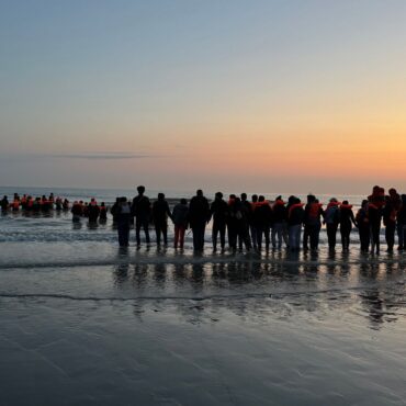 French police forced to watch on as migrants attempt perilous Channel crossing