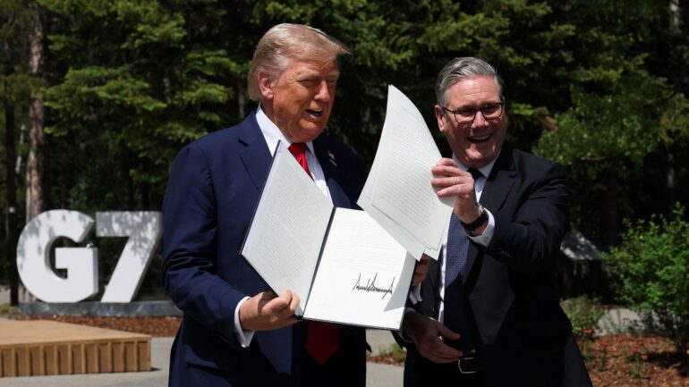 US-UK trade deal ‘done’, says Trump as he meets Starmer at G7
