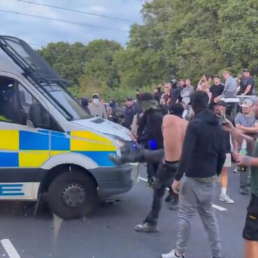 Essex Police say claims by Nigel Farage that officers bussed in counter-demonstrators to migrant hotel protest are ‘categorically wrong’