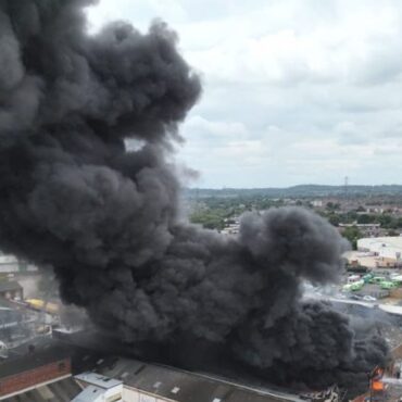 Firefighters tackle huge blaze involving 20 tonnes of tyres