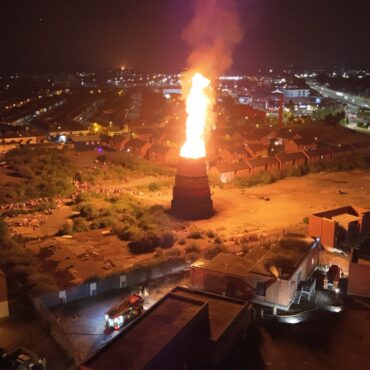 Eleventh night bonfire lit on asbestos site criticised – as firefighters face ‘challenging’ conditions