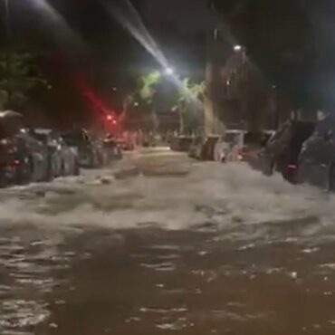 Dozens evacuated after burst water main floods streets