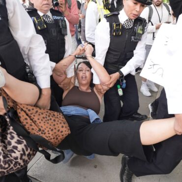 Police make arrests at protest in support of proscribed group Palestine Action