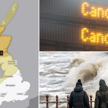 ‘Do not travel’: Trains cancelled and amber weather warning in force as Storm Floris nears UK