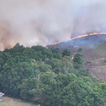 Major incident declared as crews battle wildfire near Bournemouth