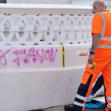 Graffiti calling Angela Rayner ‘tax evader’ removed after resident pays for clean-up