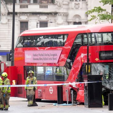 Several injured after bus hits pedestrians in central London