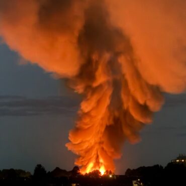 ‘Massive explosion’ at warehouse – as people report ‘huge fireball’ and houses ‘shaking’