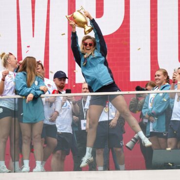Play hard, party harder: Red Roses revel in World Cup glory at London celebrations