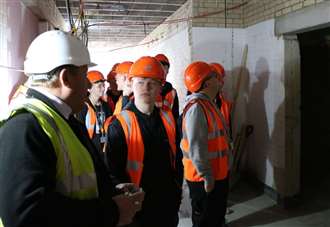 Students get behind-the-scenes look at construction on multi-million-pound project