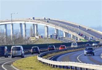 Rush-hour delays after three-vehicle crash on bridge