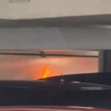 Vehicle destroyed and road closures after airport car park fire
