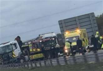 Drivers facing long delays after ‘lorry and digger crash’