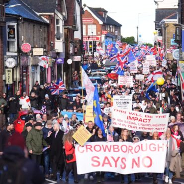 Hundreds protest against army barracks plan for asylum seekers