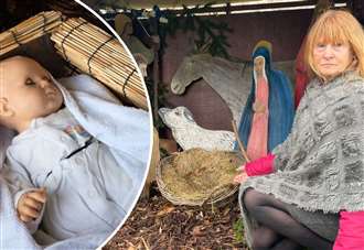 Baby Jesus doll cable-tied to manger after two thefts in three years