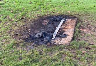 ‘It is wanton vandalism’: Public bench destroyed in ‘deliberate’ blaze