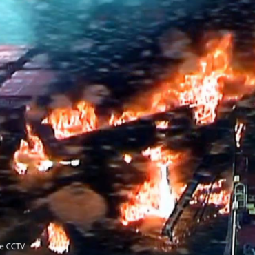 Footage of explosion as ship crashes into tanker shown in court