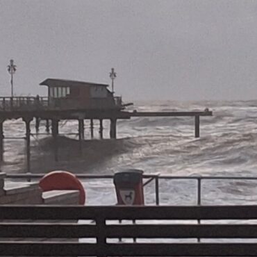 Part of historic pier washed away during Storm Ingrid