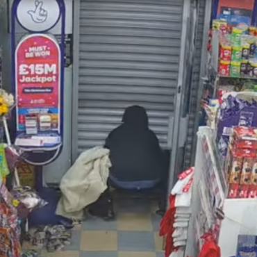 ‘Incredibly brave’ man traps armed robber inside shop