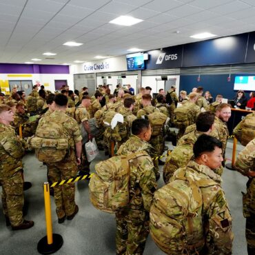 British Army uses civilian ferry to take more than 1,400 troops to Europe