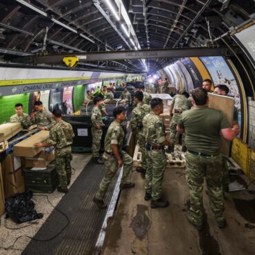 British troops train for war with Russia from the London Underground