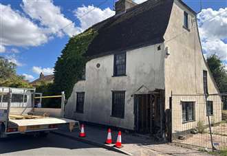 Historic cottage damaged after car ploughs into front door