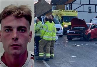 Banned driver ploughed into car at speed leaving woman close to death