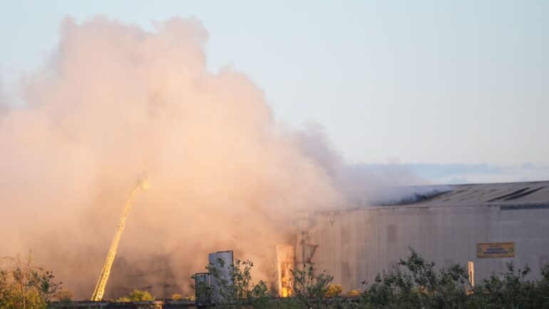 Huge blaze at recycling centre causes travel disruption