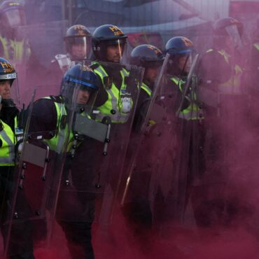 Man pleads guilty after ‘launching frying pan’ at police during protest over Henry Nowak murder