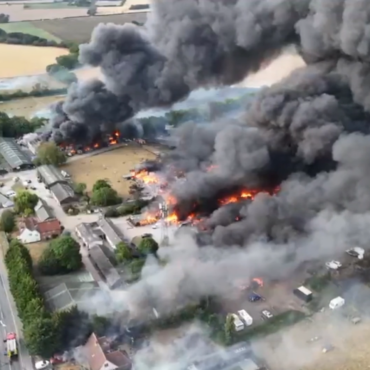 ‘Significant incident’ as more than 100 firefighters tackle massive blaze at industrial site