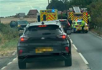 Traffic clears after two car crash
