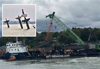 Work starts to remove iconic ship masts