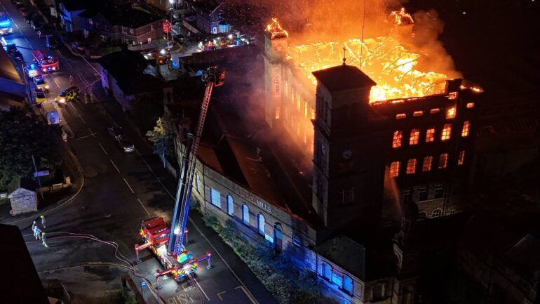 Fire ravages historic mill featured in Peaky Blinders and Downton Abbey