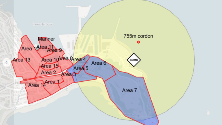 Evacuation under way after unexploded WW2 bomb found in Cornwall