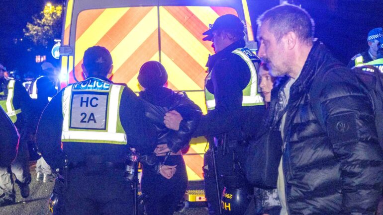 Six protesters arrested as migrants ‘at sea for 36 hours’ arrive in Dover