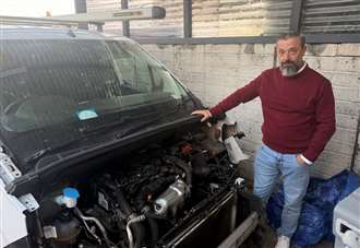 ‘It looks like it’s been in a crash’: Shock after thieves strip work van for parts