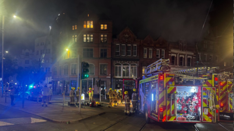 Fire shuts down Nottingham city centre